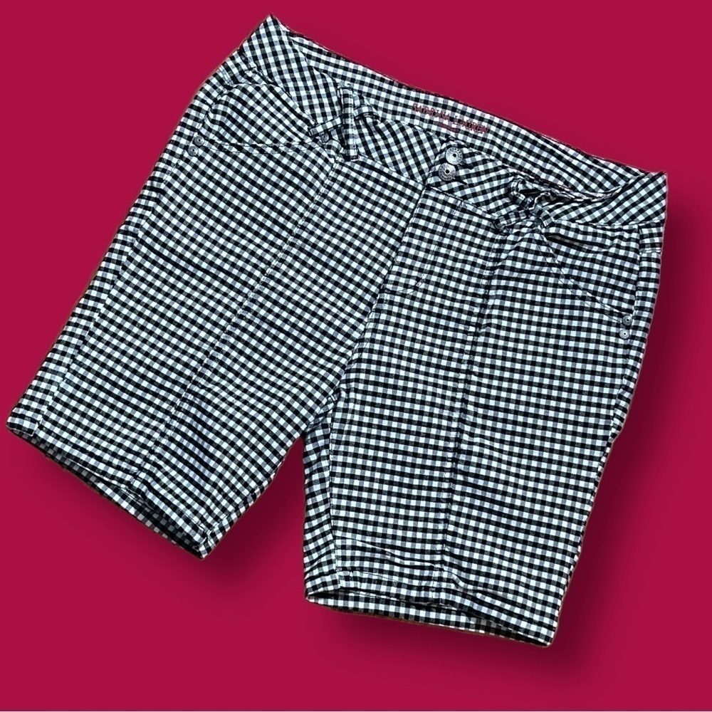 Sabrina Lauren Women’s Black & White Check Five Pocket Stretch Short Size 16W